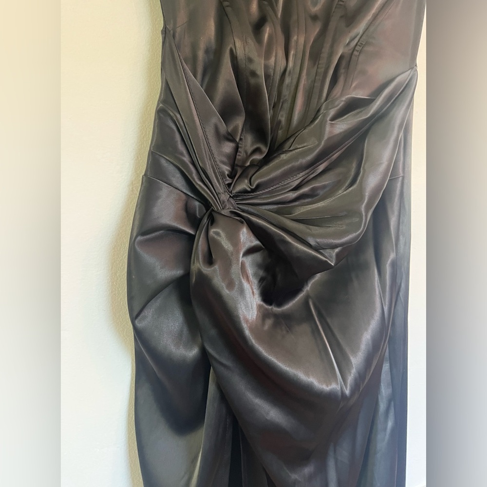 Romancing Black Thigh Split Corset Strapless Maxi… - image 5